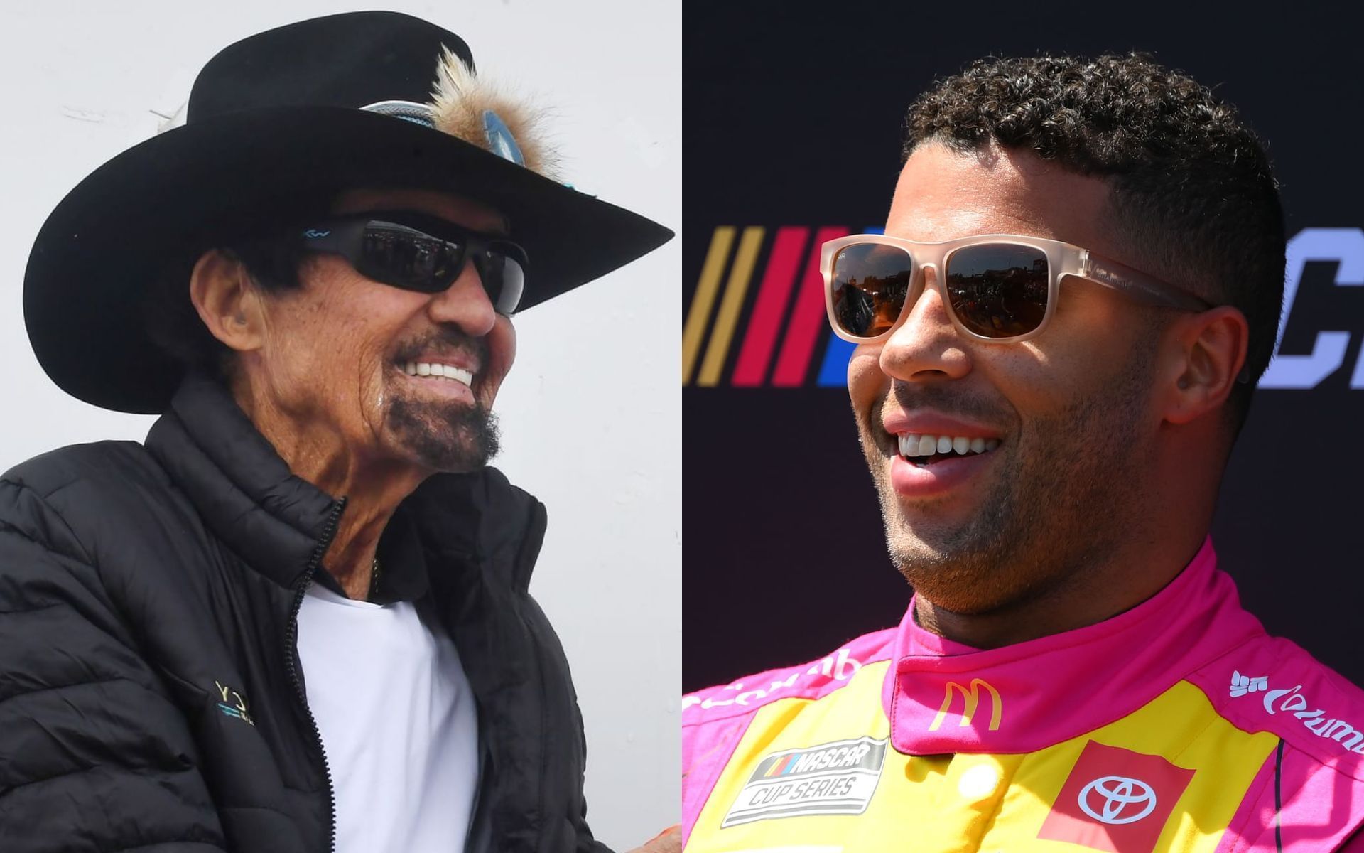 Richard Petty (L) and Bubba Wallace (R)