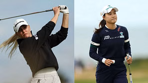 Watch: Charley Hull nearly takes out Minjee Lee during Round 3 of the AIG Women's Open