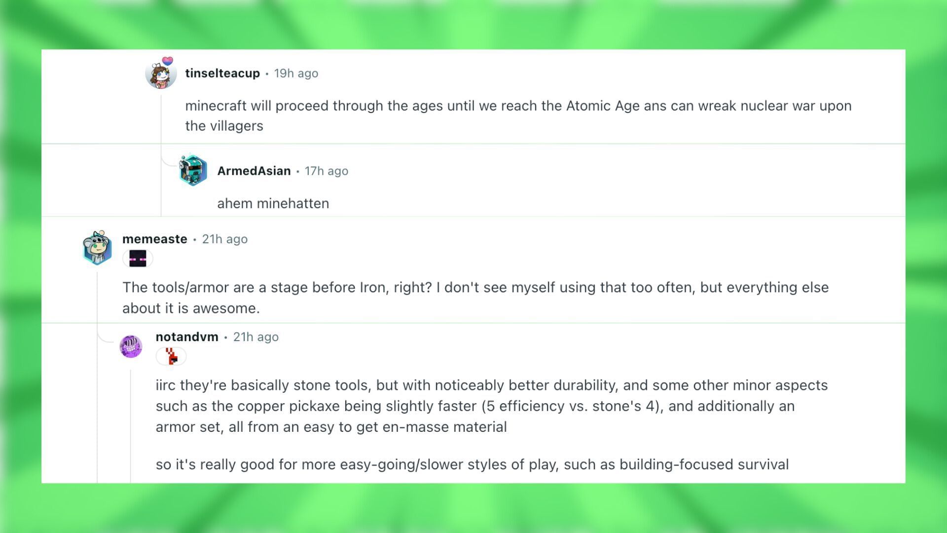 Redditors react to the official name of the upcoming copper update (Image via Reddit)