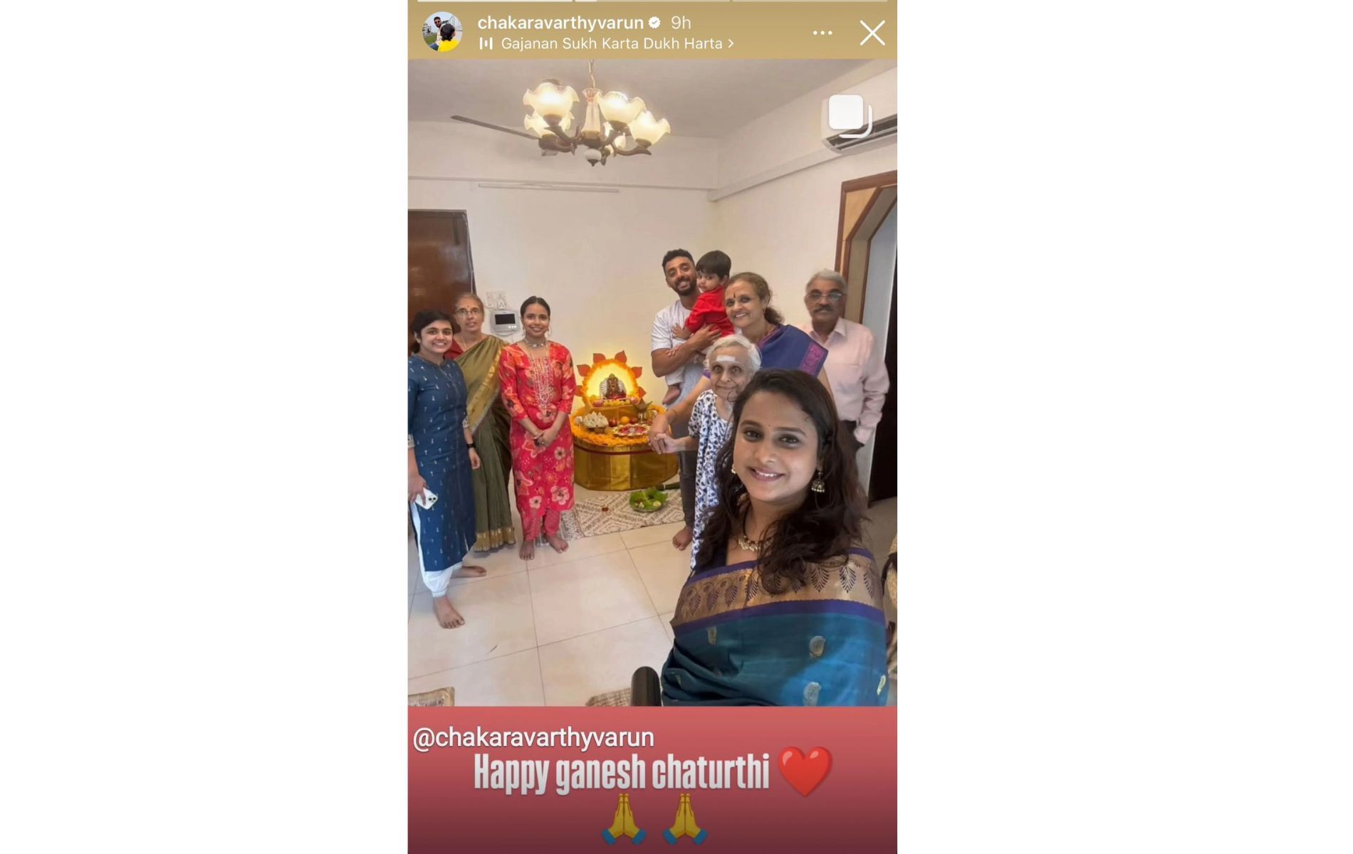 Screenshot of Varun Chakaravarthy&#039;s Instagram story.