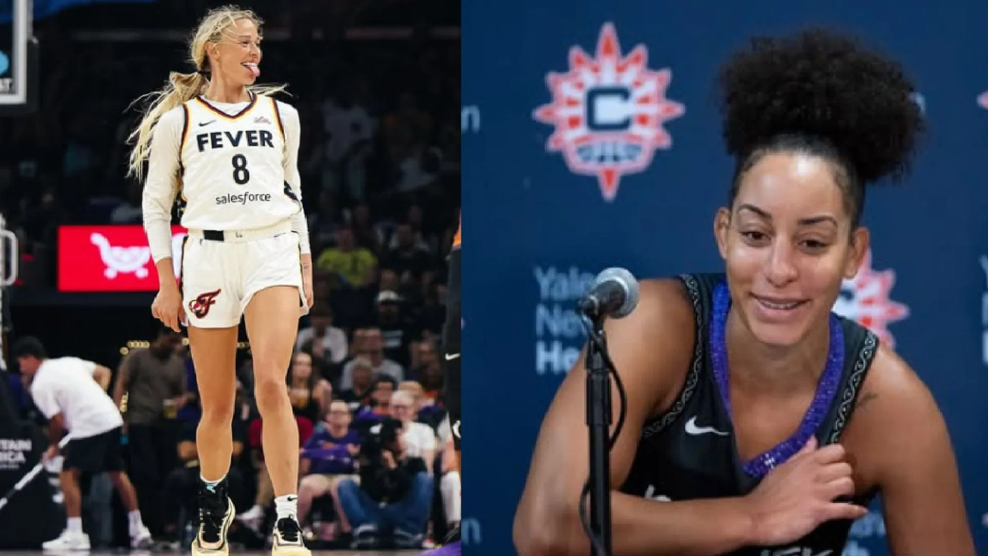 An image of Sophie Cunningham and Bria Hartley