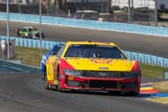Joey Logano (#22 Team Penske Shell Pennzoil Ford) races up through the esses during the Go Bowling At The Glen on August 10, 2025, at Watkins Glen International - Source: Getty