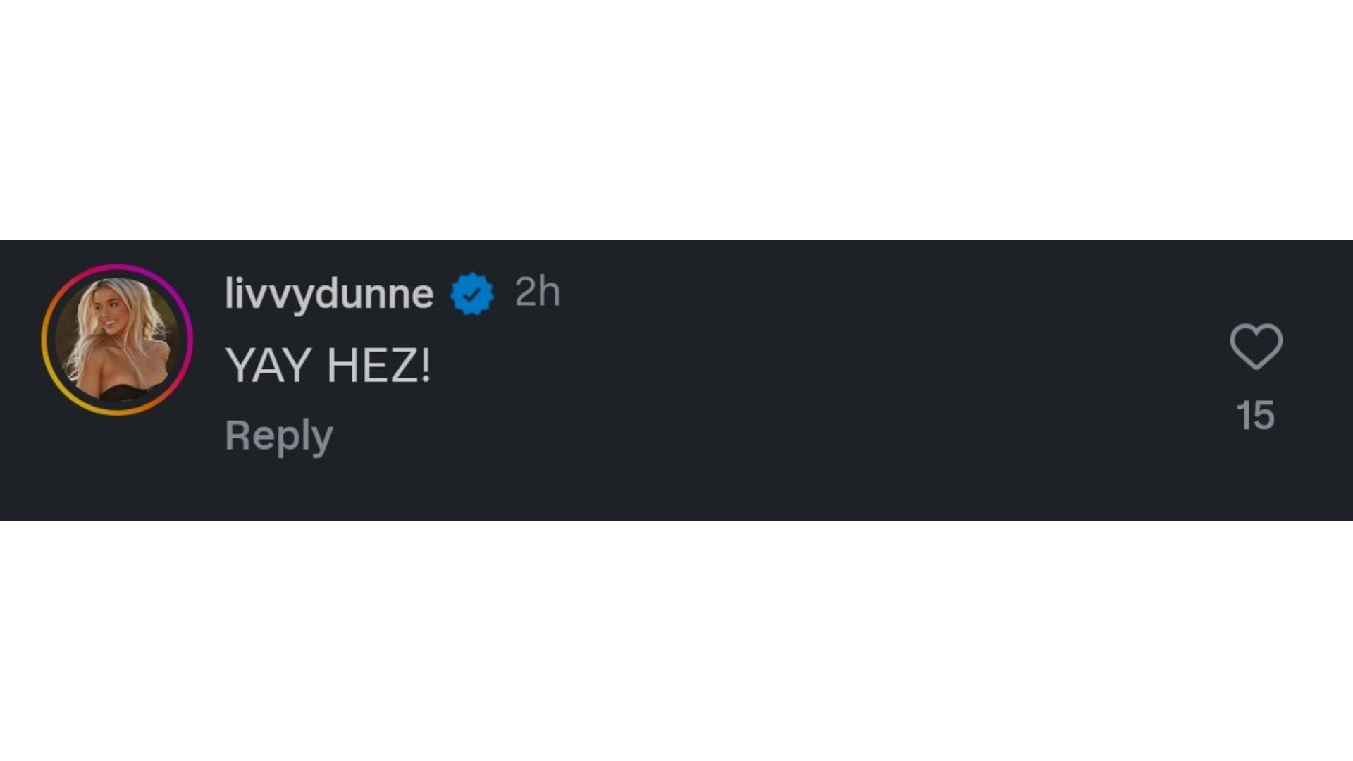 Dunne&#039;s comment on Rivera&#039;s post (Image via: @hezrivera)