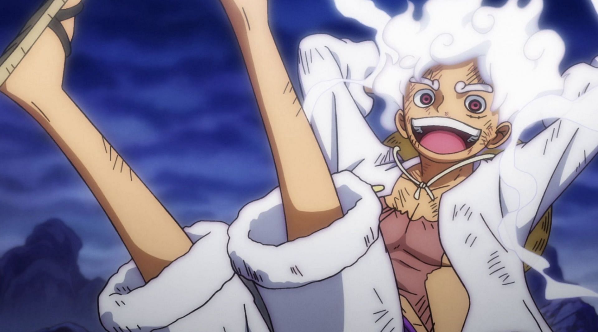 Luffy in his Gear 5 form as seen in anime (Image via Toei Animation)