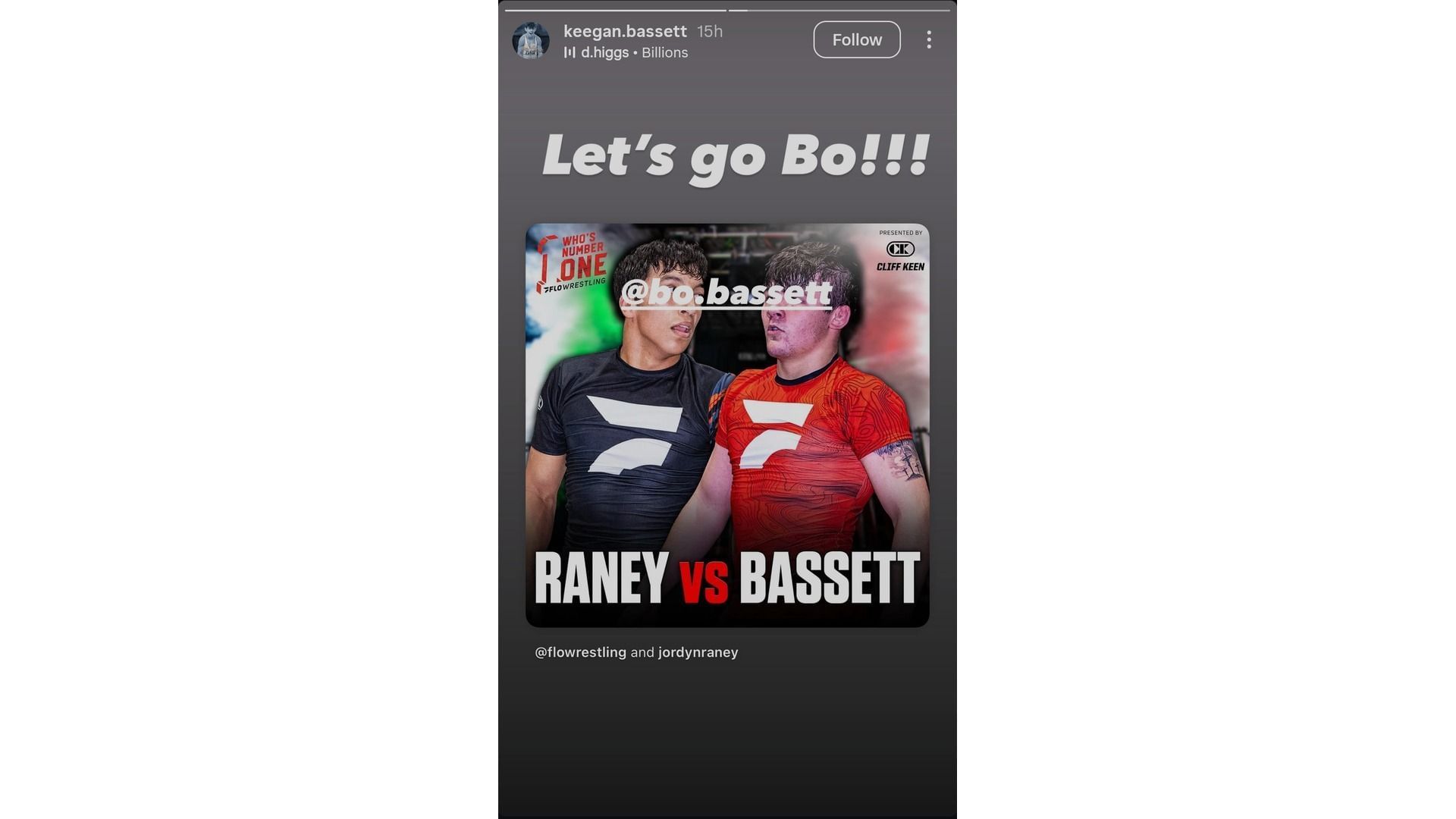 Keegan&#039;s story for Bo Bassett - Source: via @keegan.bassett on Instagram