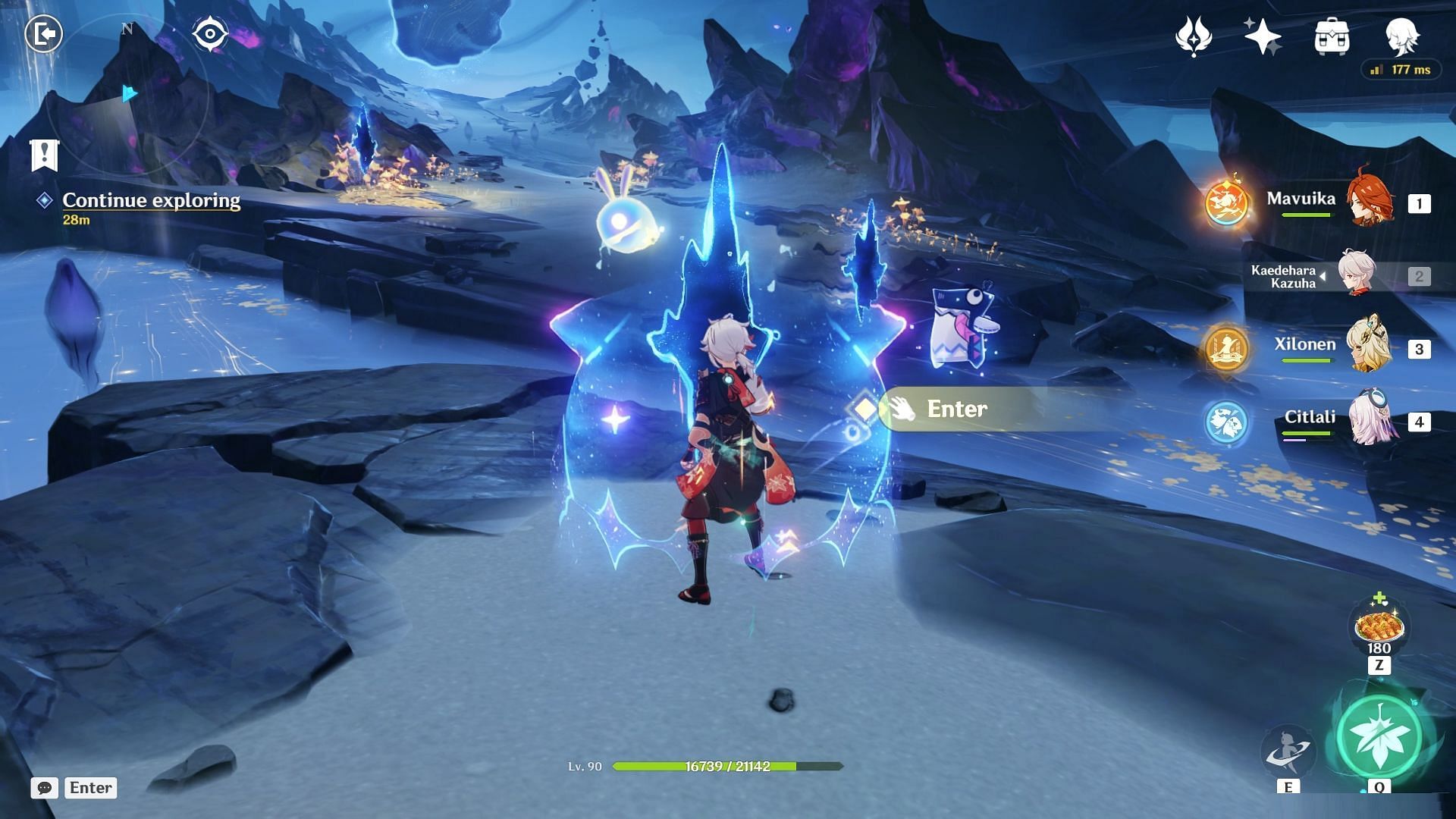 Interact with the Shattered Spatial Rift to explore (Image via HoYoverse)