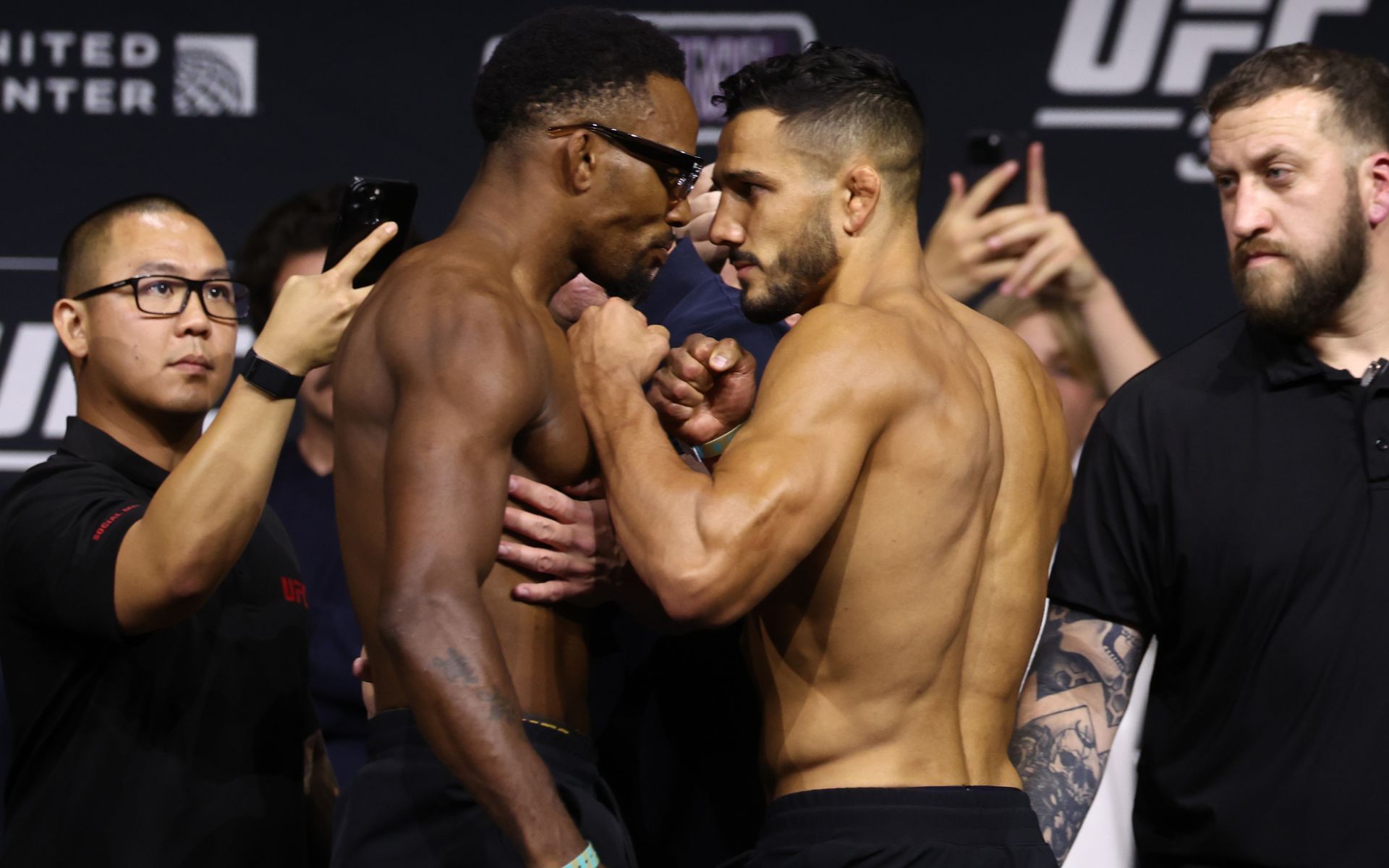 Lerone Murphy and Aaron Pico square off ahead of UFC 319. [Image courtesy: Getty]