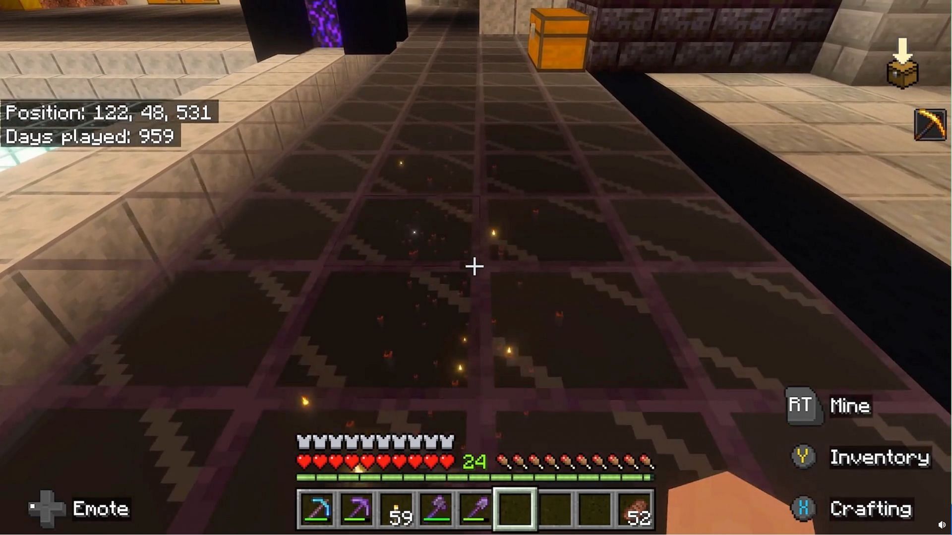The galaxy floor build made in Minecraft