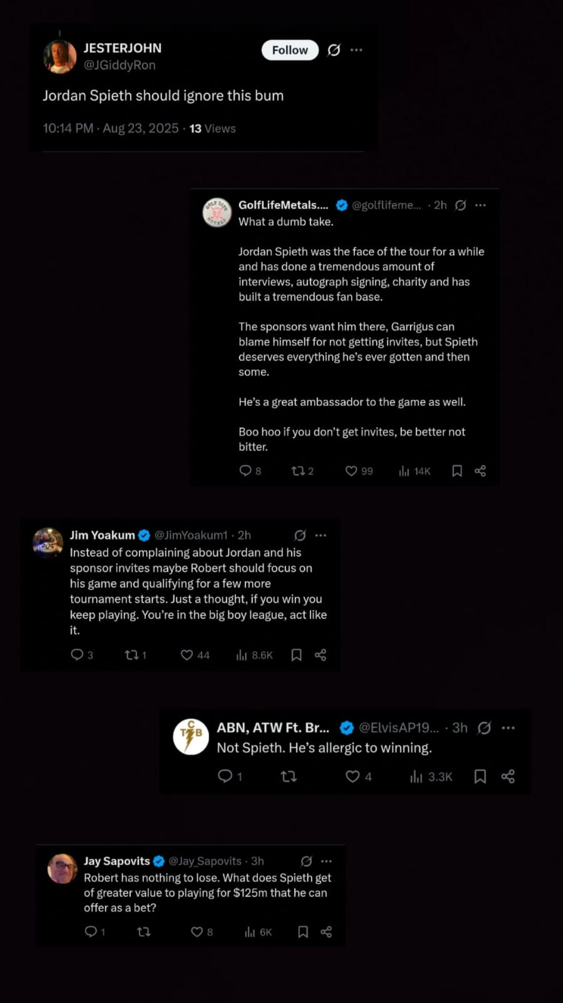 Screenshot of fan reactions to NUCLR Golf&#039;s post on X