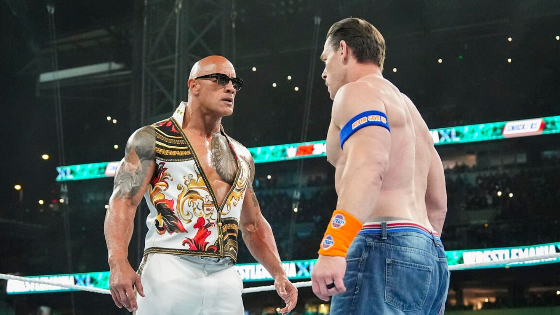 The Rock and John Cena at WrestleMania XL! [Image credit: WWE.com]