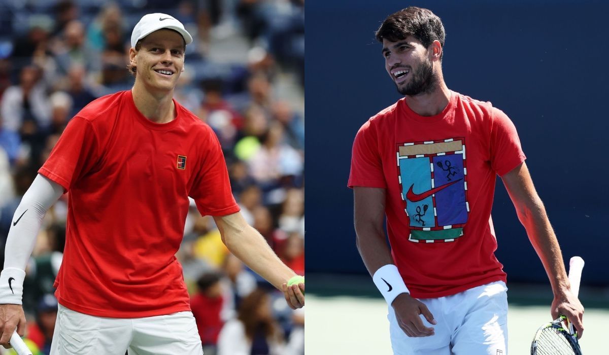 Jannik Sinner and Carlos Alcaraz at the US Open 2025 - Source: Getty