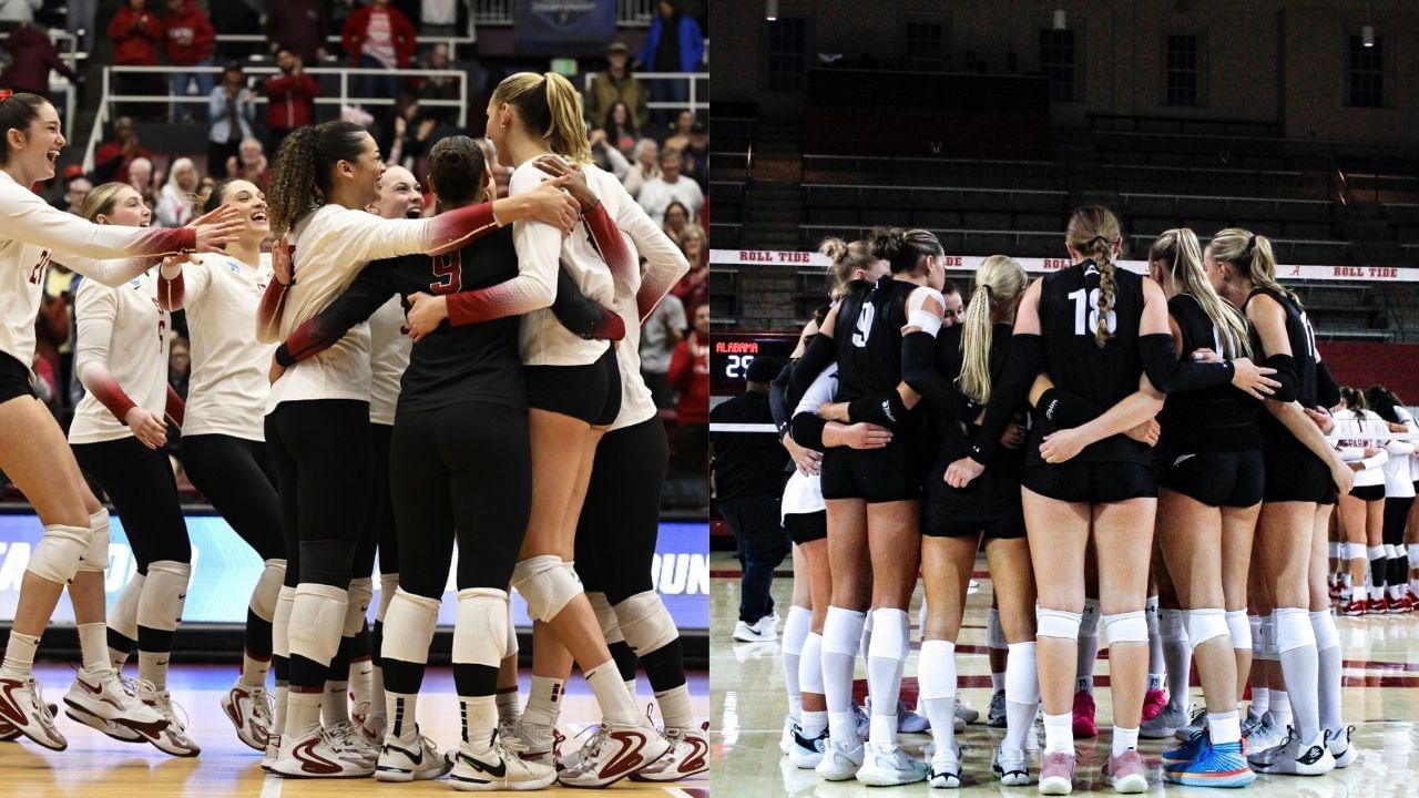 Nebraska Volleyball vs Lipscomb on August 29 (Image via: Getty and @lipscombvball on IG)