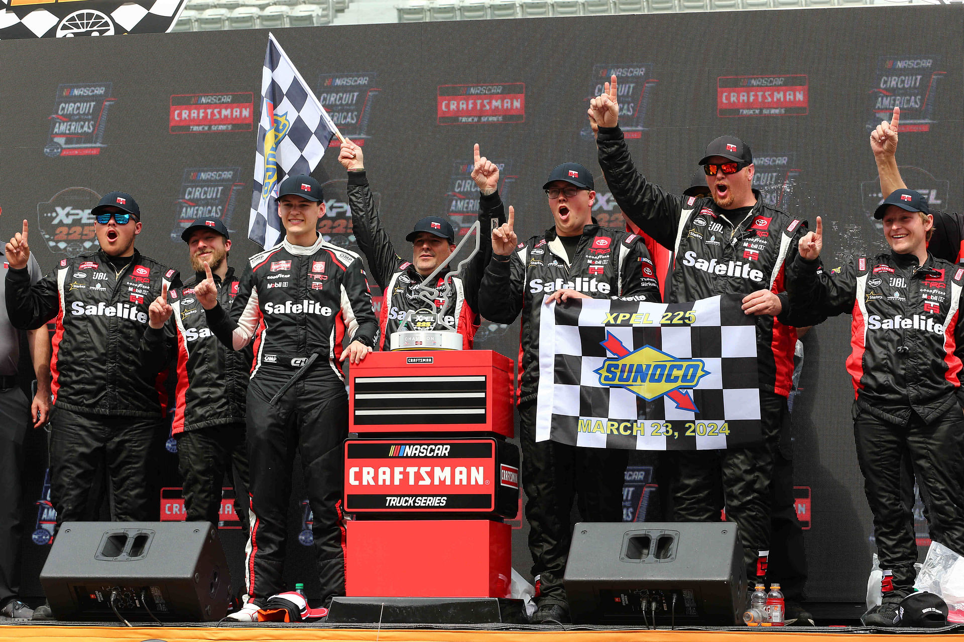 NASCAR Craftsman Truck Series driver Corey Heim (11) after winning at WWT. Source: Imagn