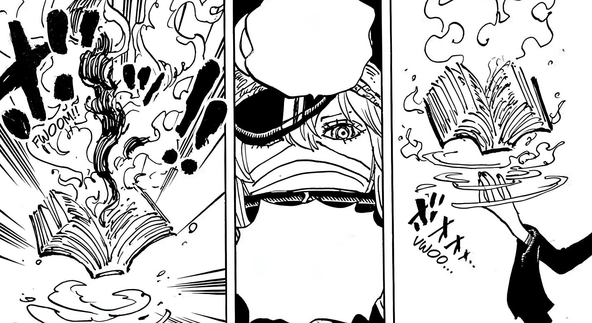 Gunko was seen holding a book in her Devil form in One Piece chapter 1150 (Image via Shueisha)
