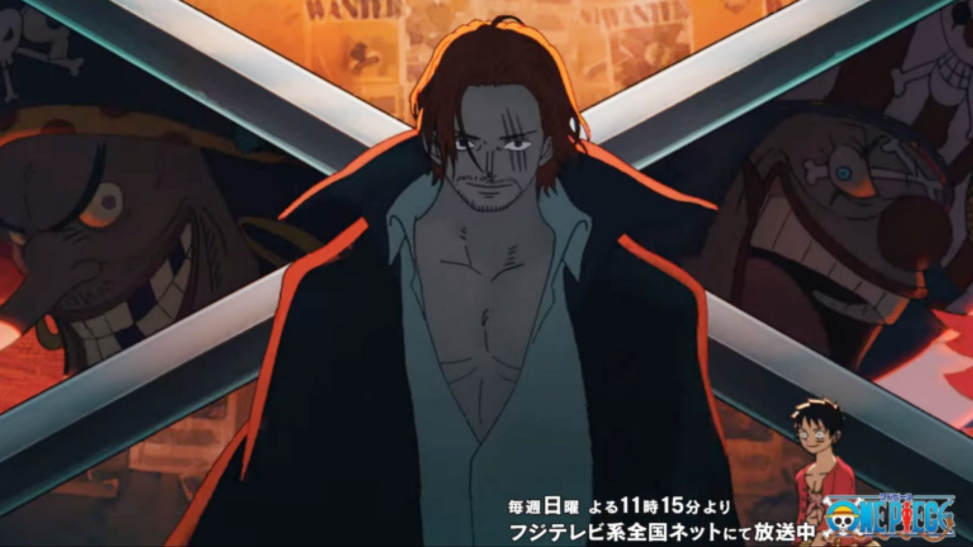 Blackbeard, Shanks, and Buggy as seen in the new opening (Image via YouTube/TOEI Animation)