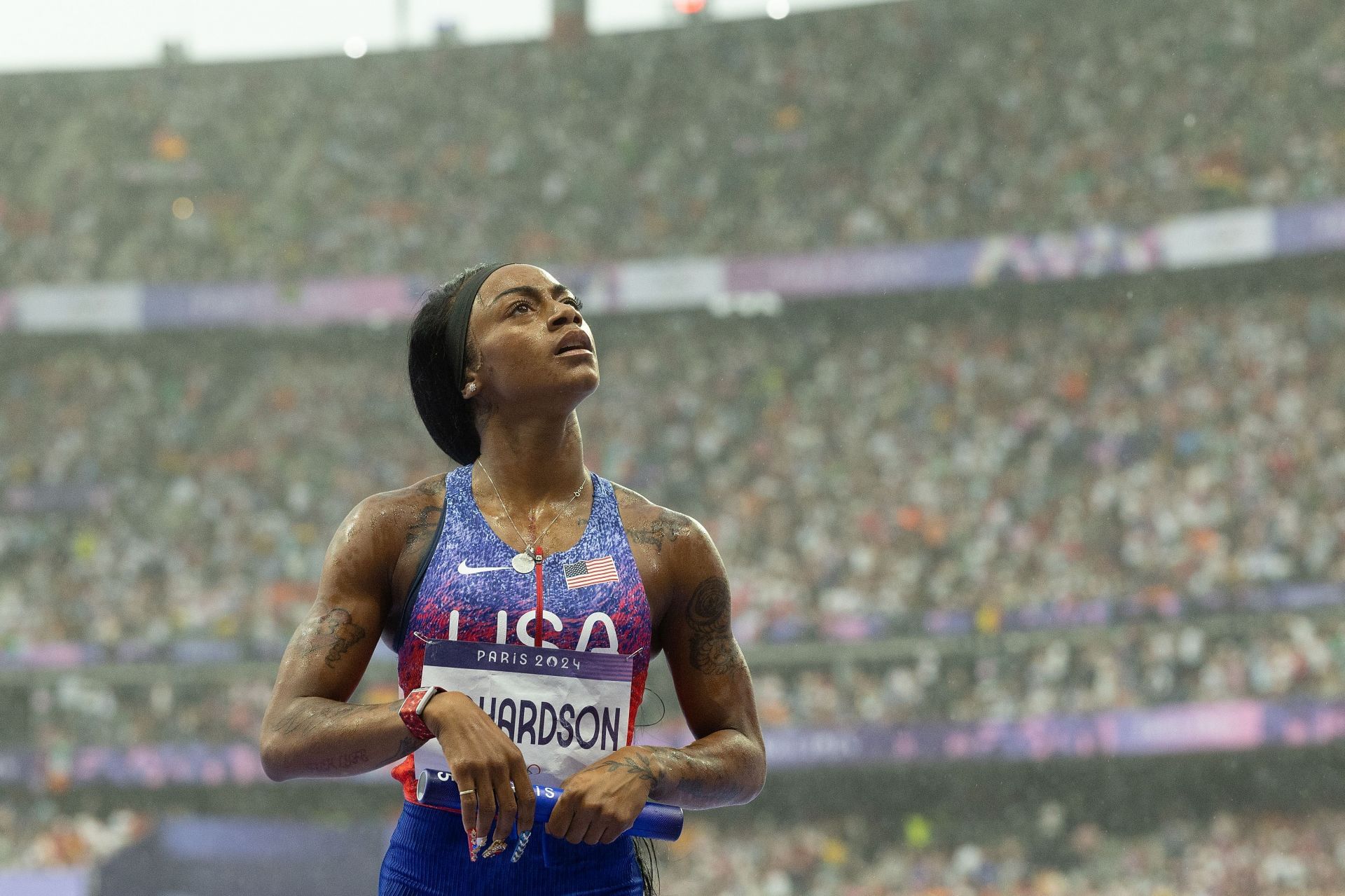 Sha&#039;Carri Richardson competes in Athletics - Olympic Games Paris 2024: Day 14 - Source: Getty