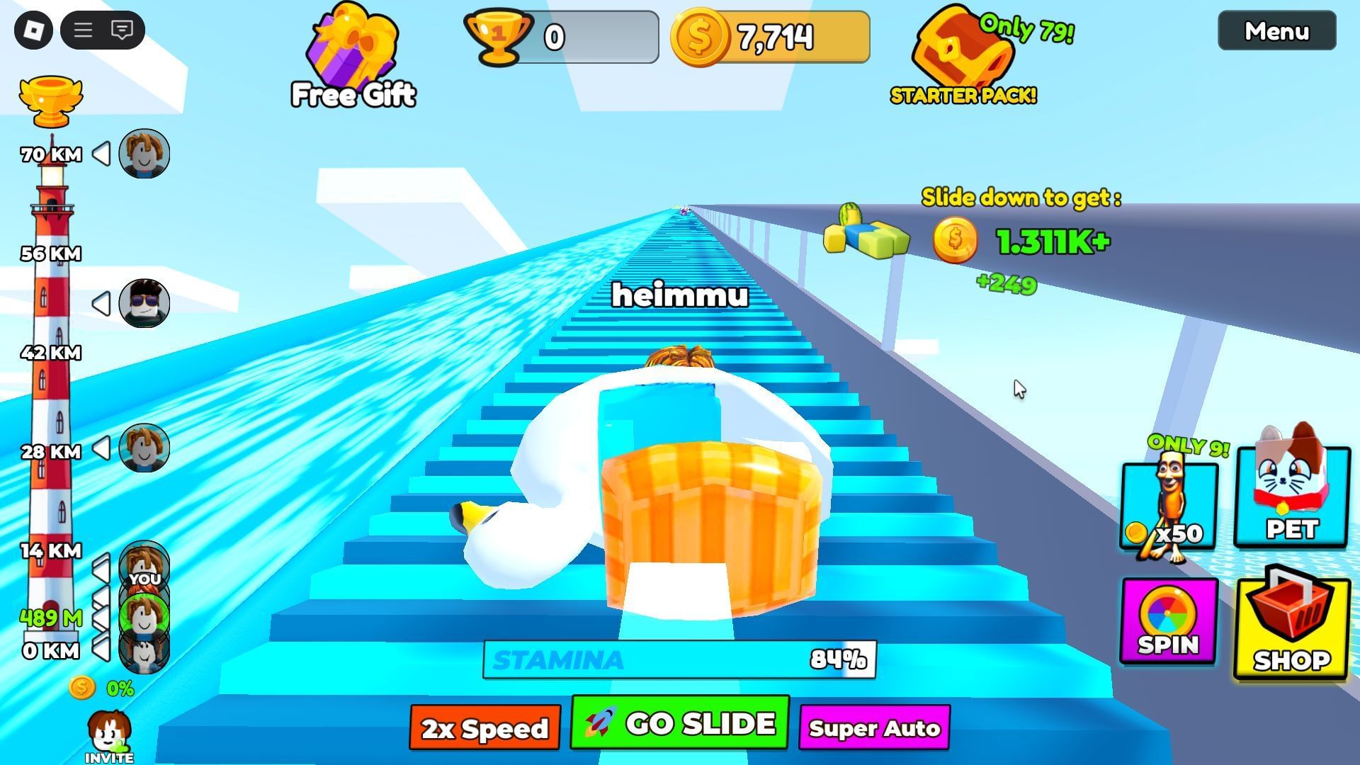 The more stairs you cross, the more Coins you earn! (Image via Roblox)