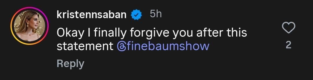 Kristen Saban&#039;s comment on Paul Finebaum&#039;s video.