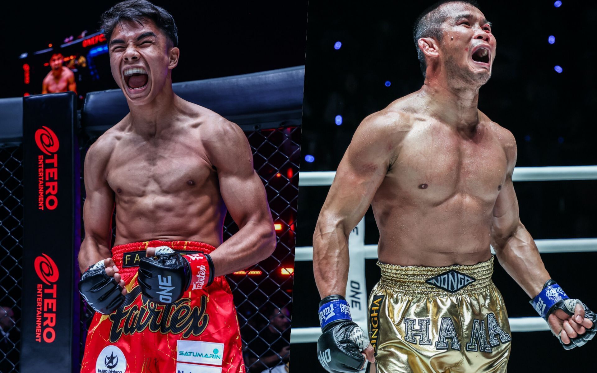 Johan Ghazali (L) and Nong-O | Photo credit: ONE Championship