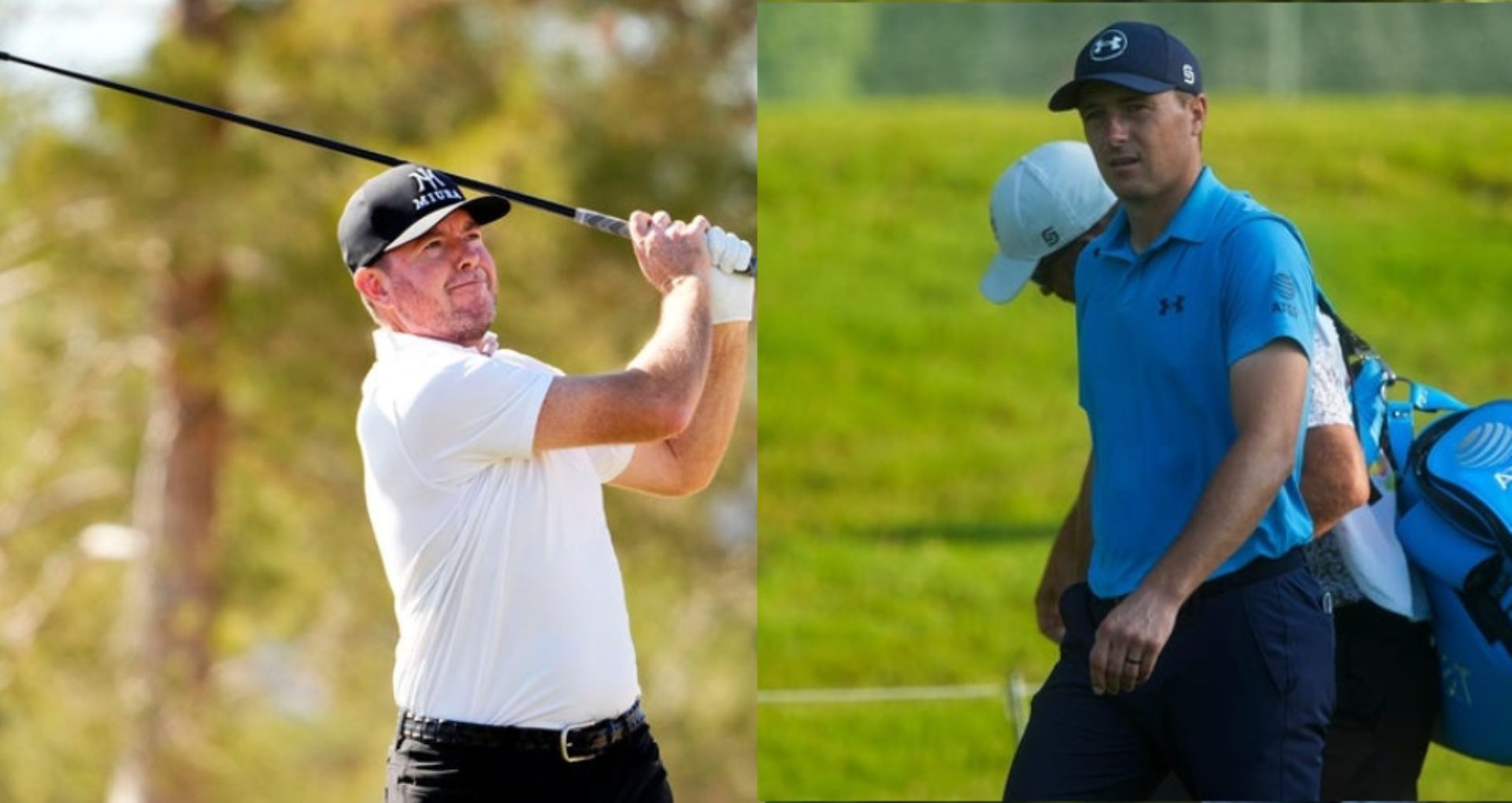 Robert Garrigus on the left and Jordan Spieth on the right - Source: Imagn