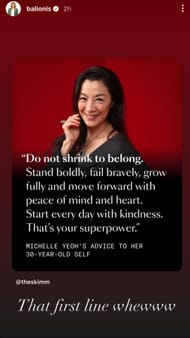 Screenshot of Amanda Balionis' Instagram story - Source: @balionis on Instagram