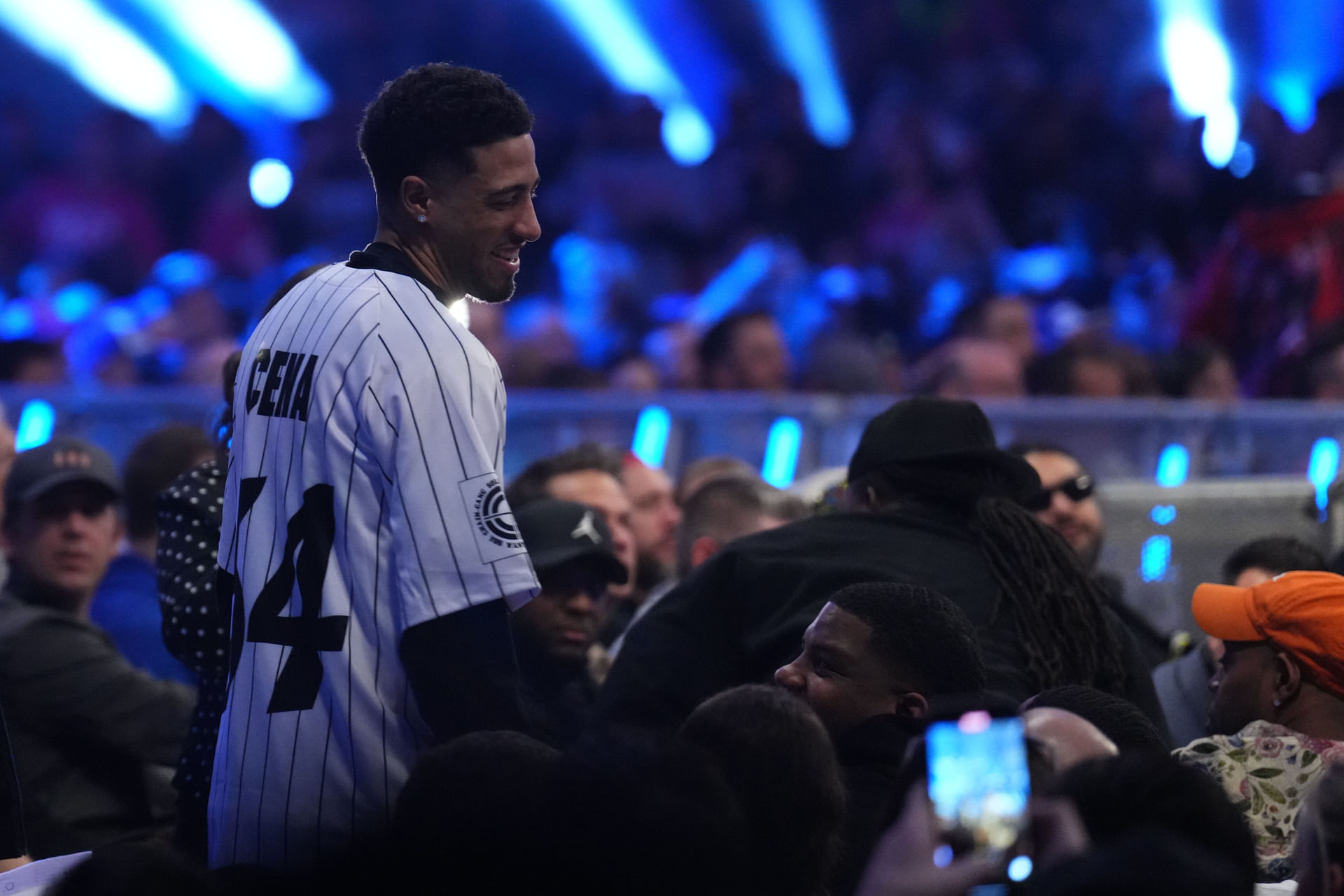 Tyrese Haliburton attends the Men&rsquo;s Royal Rumble match - Source: Imagn