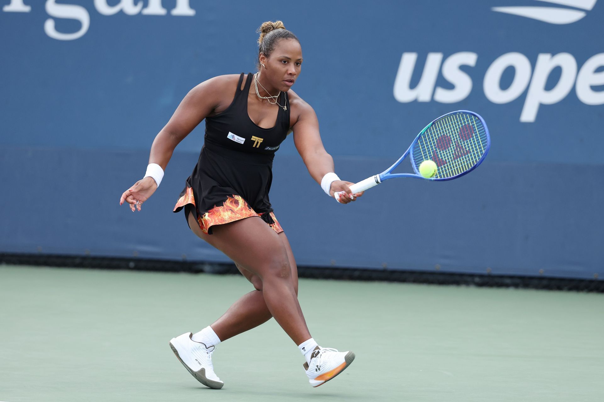 Taylor Townsend in action at the 2025 US Open (Source: Getty)