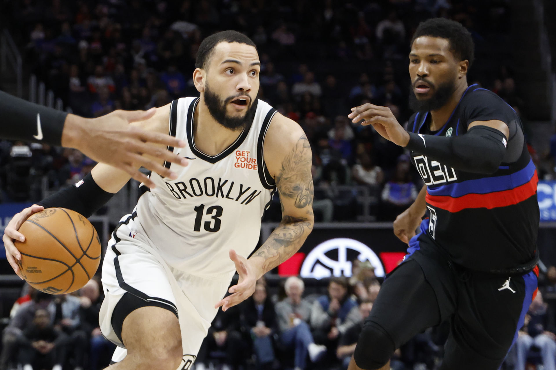Brooklyn Nets guard Tyrese Martin (13) dribbles on Detroit Pistons guard Malik Beasley - Source: Imagn