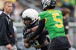 Oregon OC Will Stein reveals the "biggest growth" for Dante Moore following third day of fall camp