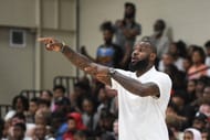 LeBron James coaches Strive for Greatness during the Strive for Greatness and Mokan Elite basketball game at the fourth day of the Nike Peach Jam at Riverview Park Activities Center - Source: Imagn