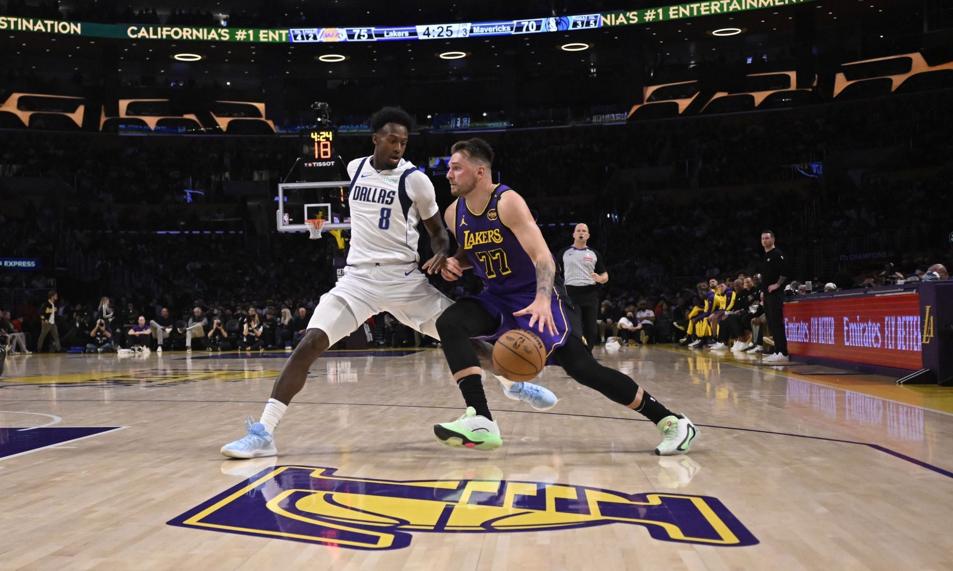 Los Angeles Lakers defeated the Dallas Mavericks 107-99 to win a NBA basketball game. - Source: Getty