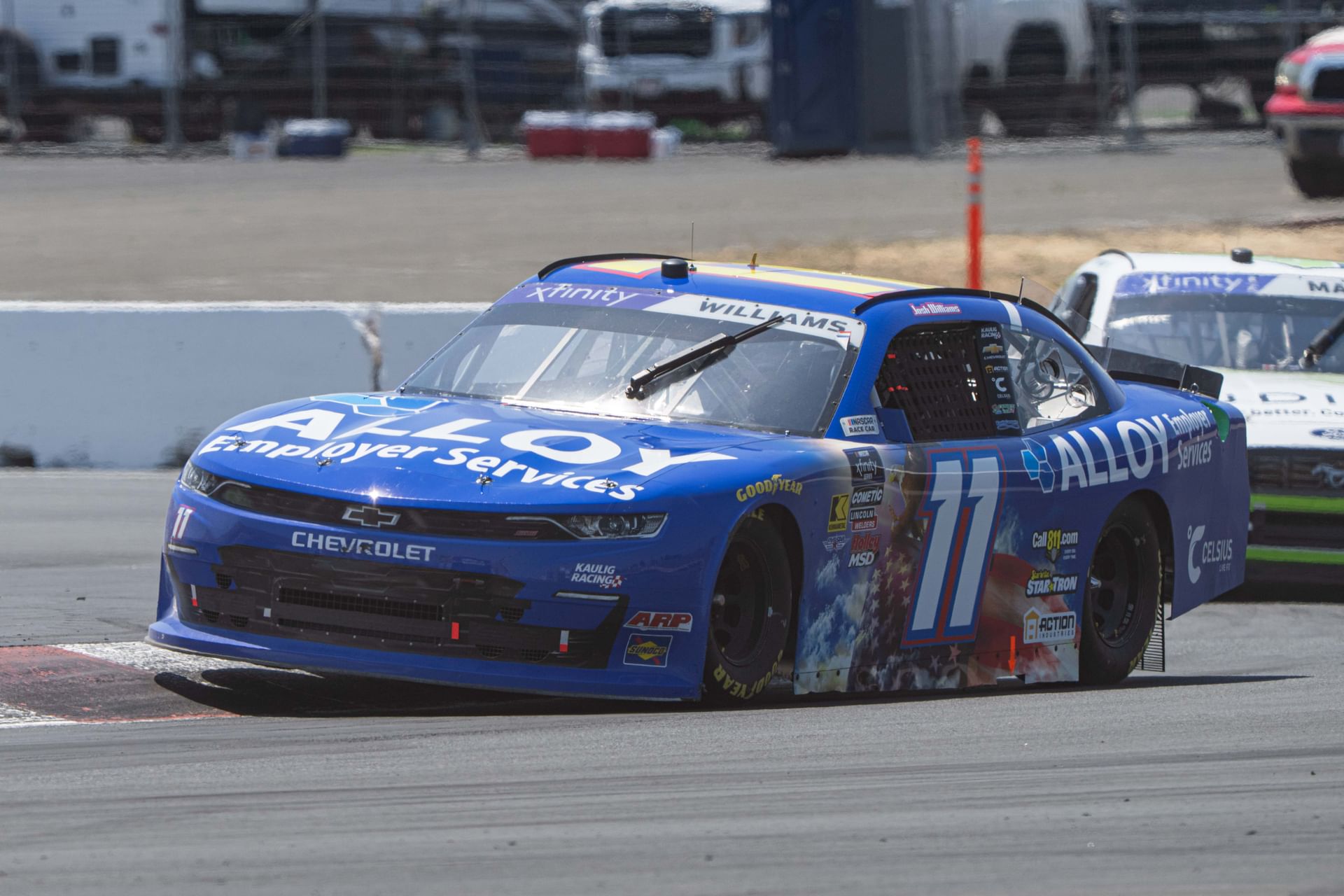 Josh Williams driving the #11 Kaulig Racing Chevrolet at Sonoma Raceway - Source: Imagn