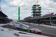 Chase Briscoe (19) leads during the Brickyard 400. Source: Imagn