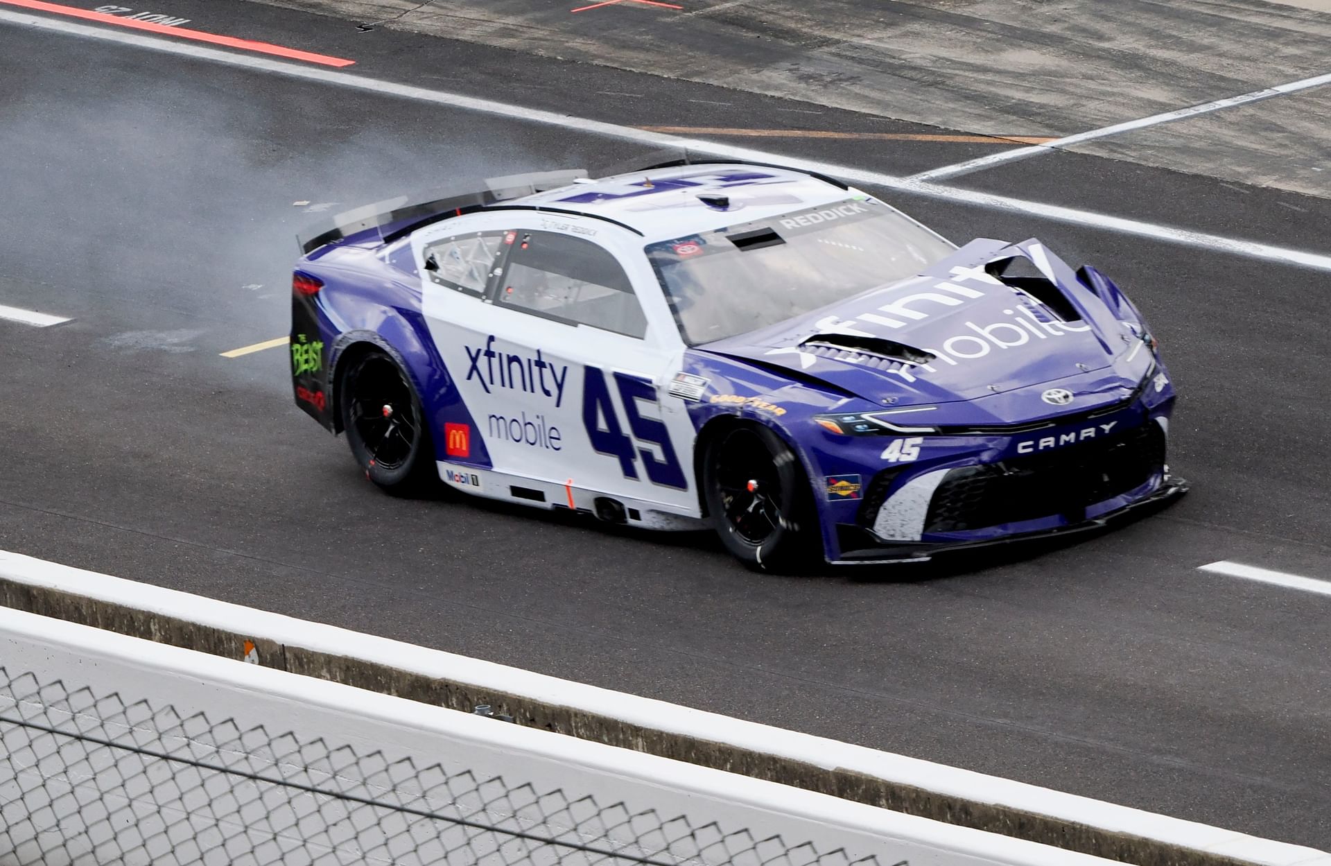 Tyler Reddick drives the #45 Toyota Camry for 23XI Racing - Source: Imagn