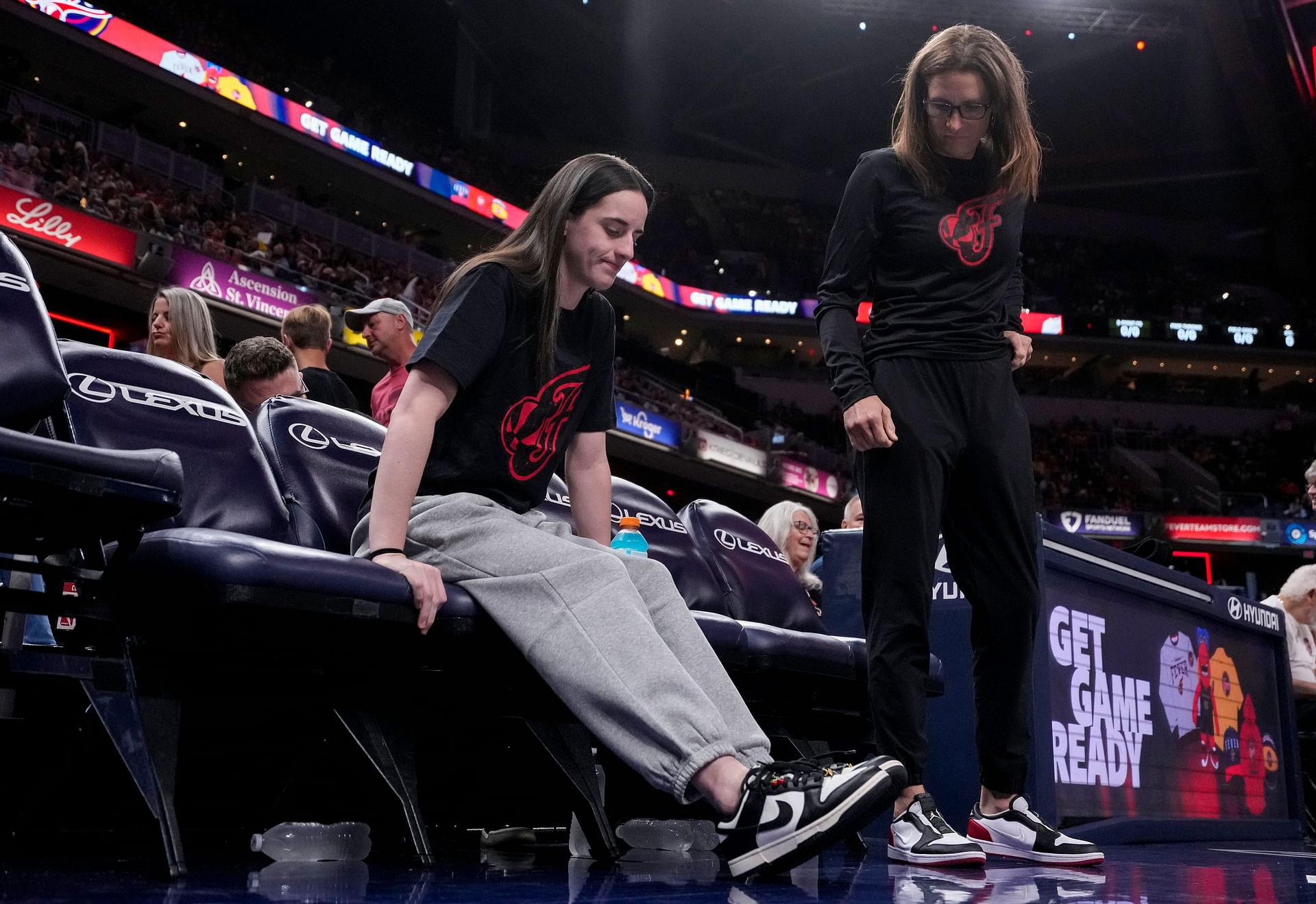 Caitlin Clark was described as day-to-day by coach Stephanie White. (Photo: IMAGN)