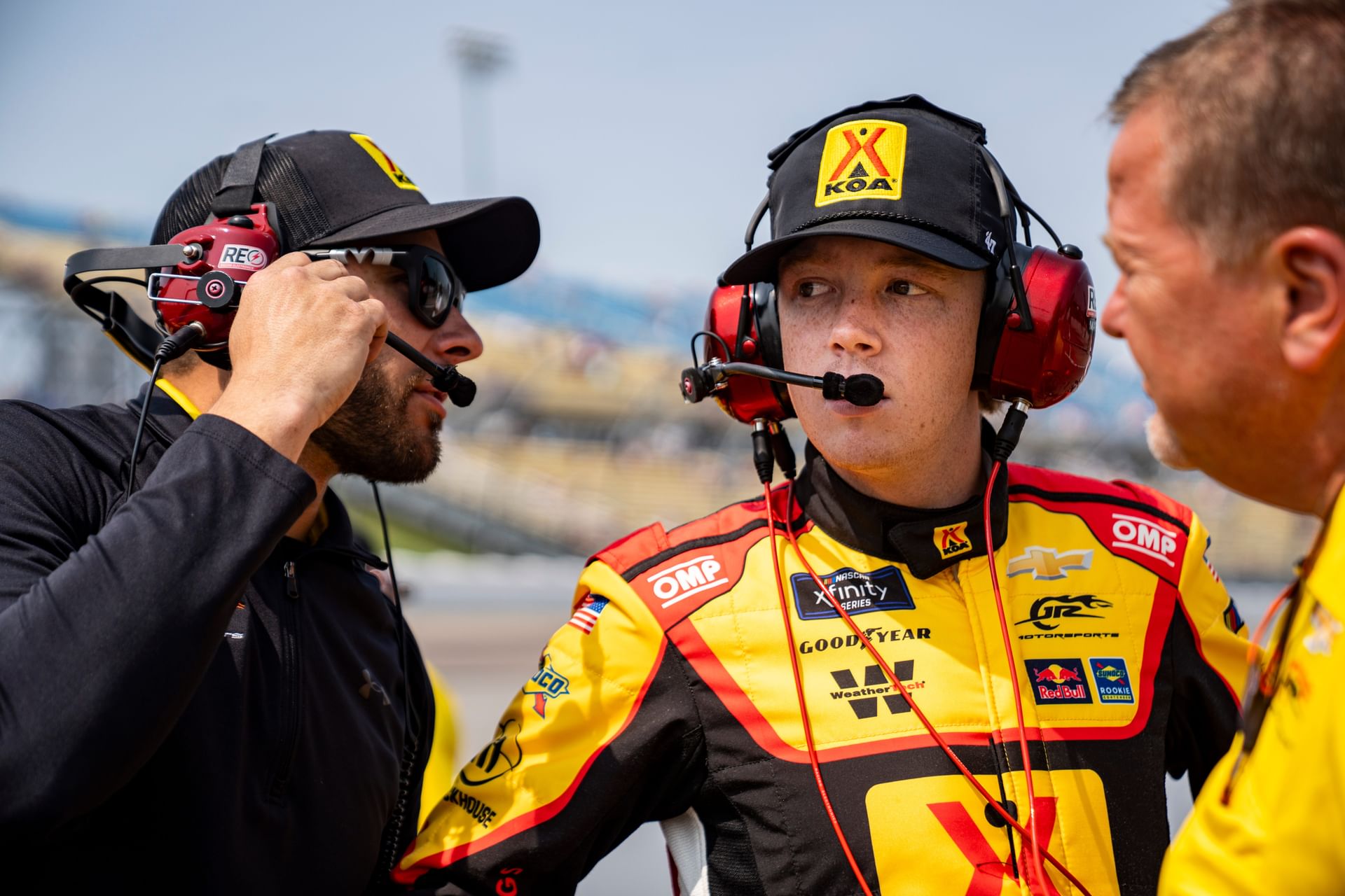 Connor Zilisch with his crew during the NASCAR Xfinity Series at Iowa. Source: Imagn