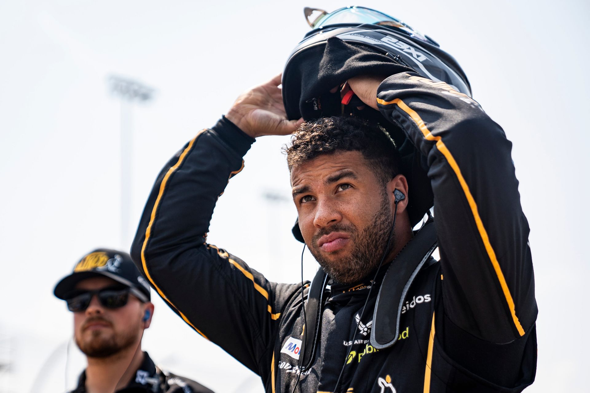 Bubba Wallace before the NASCAR Cup Series qualifying at Iowa Speedway. Source: Imagn