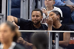 Steph Curry in joyous mood with wife Ayesha Curry as Valkyries stun his godsister Cameron Brink's Sparks in high-stakes clash