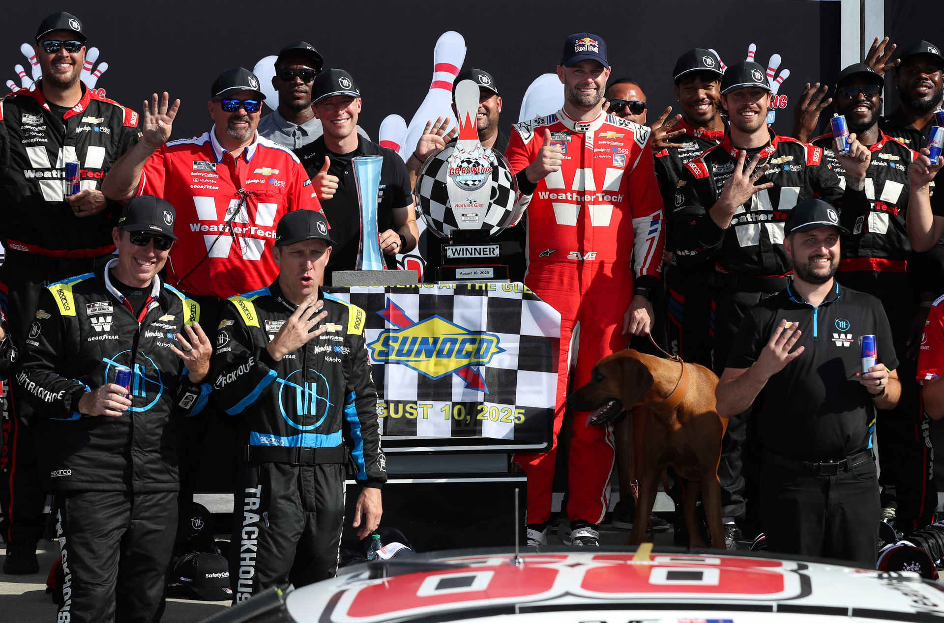 Cup Series driver Shane Van Gisbergen celebrates with his team - Source: Imagn