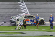 Parker Kligerman and Connor Zilisch after winning the Wawa 250. Source: Imagn