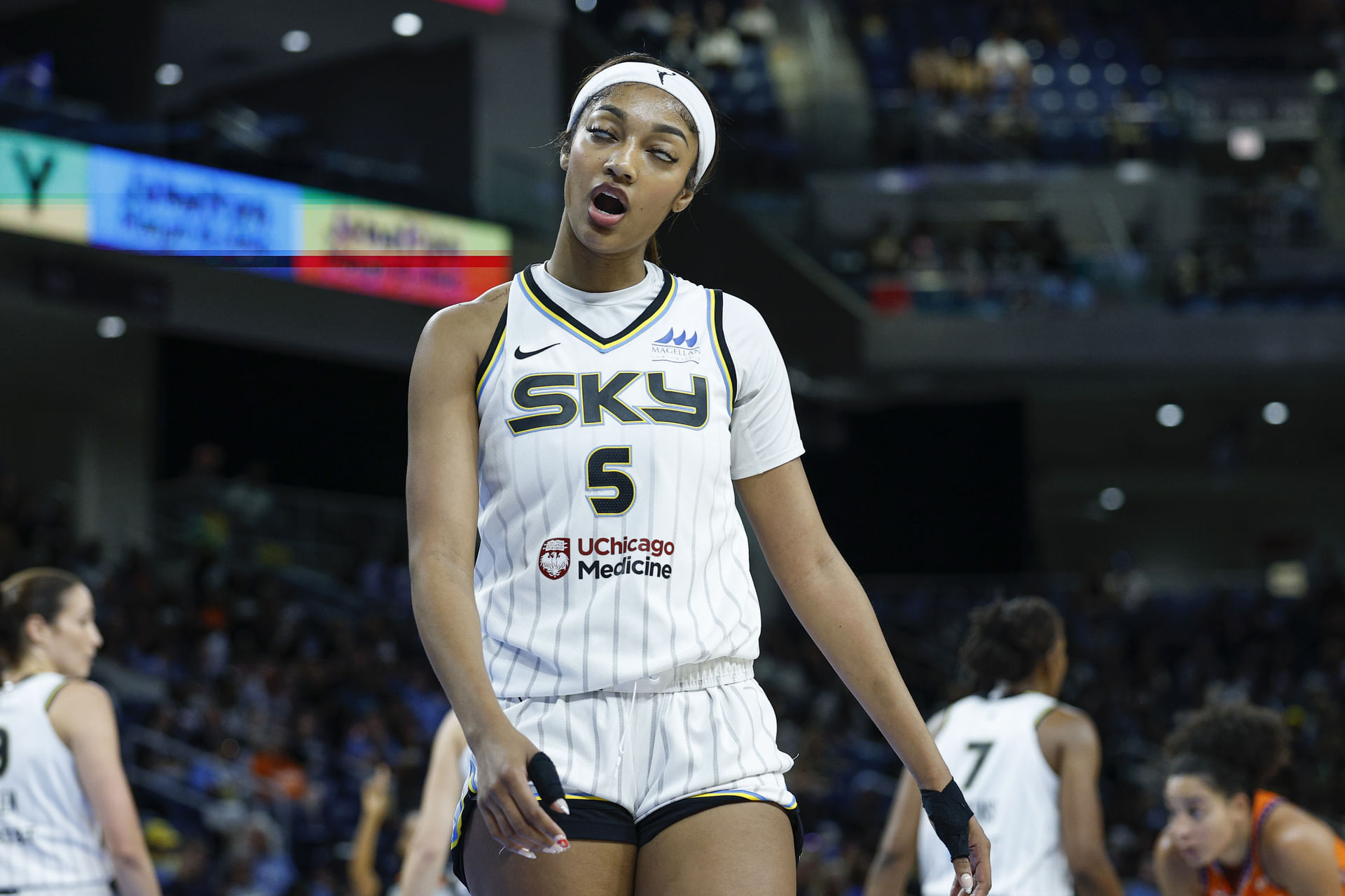 Angel Reese drops another double-double in loss to the Aces. (Photo: IMAGN)