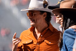 Matthew McConaughey turns heads at Horseshoe channeling his inner Cowboy for Arch Manning vs. Julian Sayin showdown