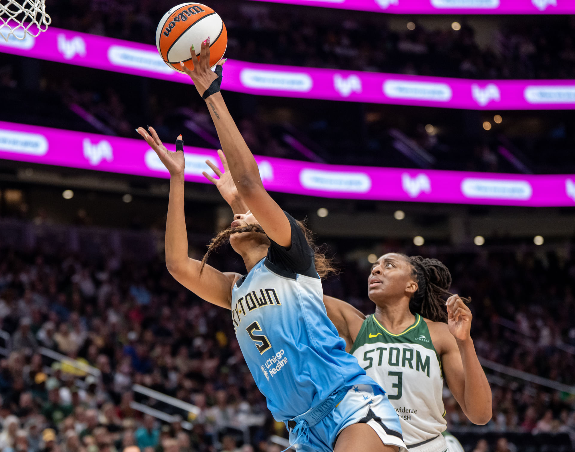 Angel Reese drops another double-double in loss to Seattle. (Photo: IMAGN)