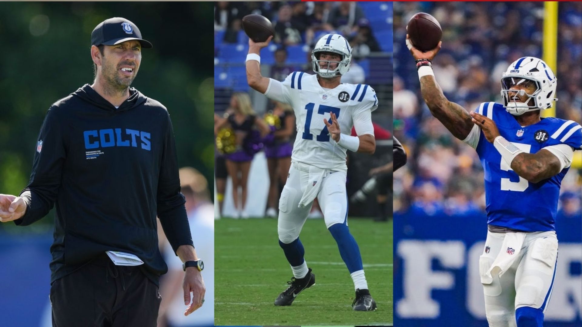 Shane Steichen, Daniel Jones and Anthony Richardson
