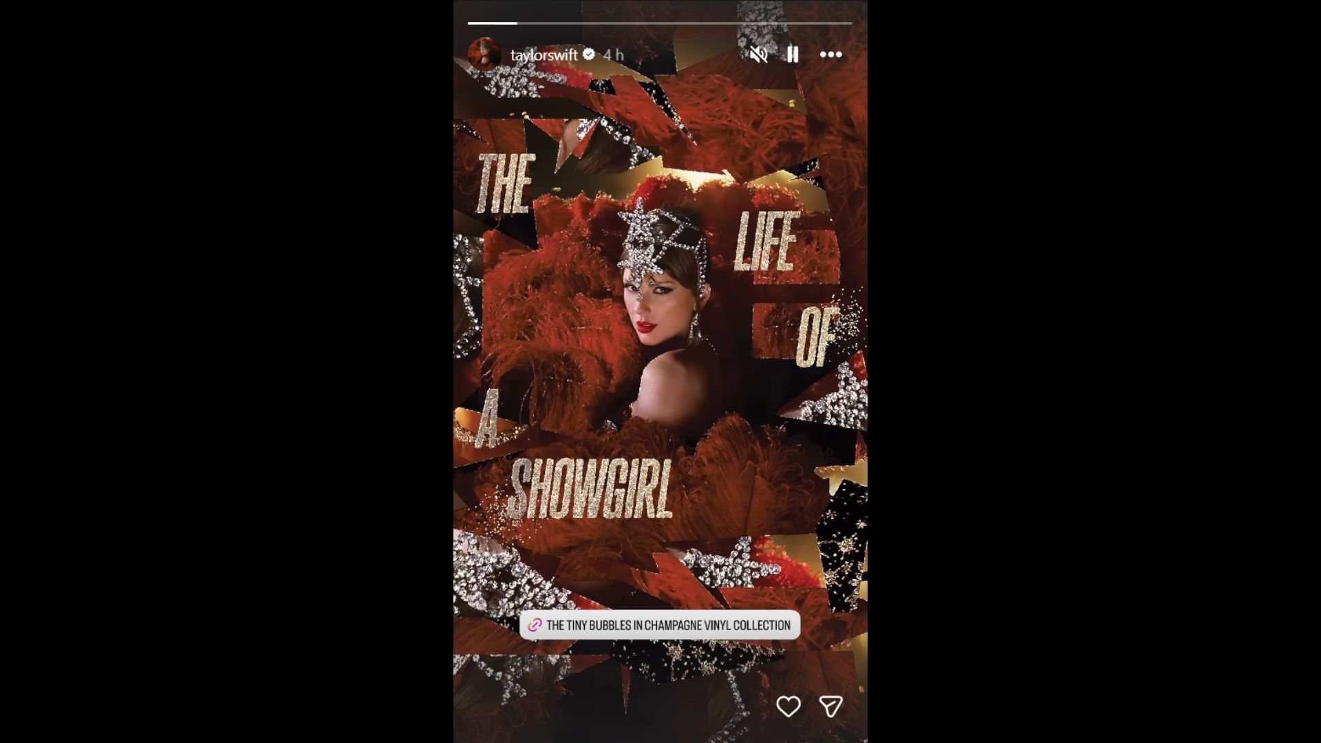 Latest vinyl variant for The Life of a Showgirl (image via Instagram/taylorswift)
