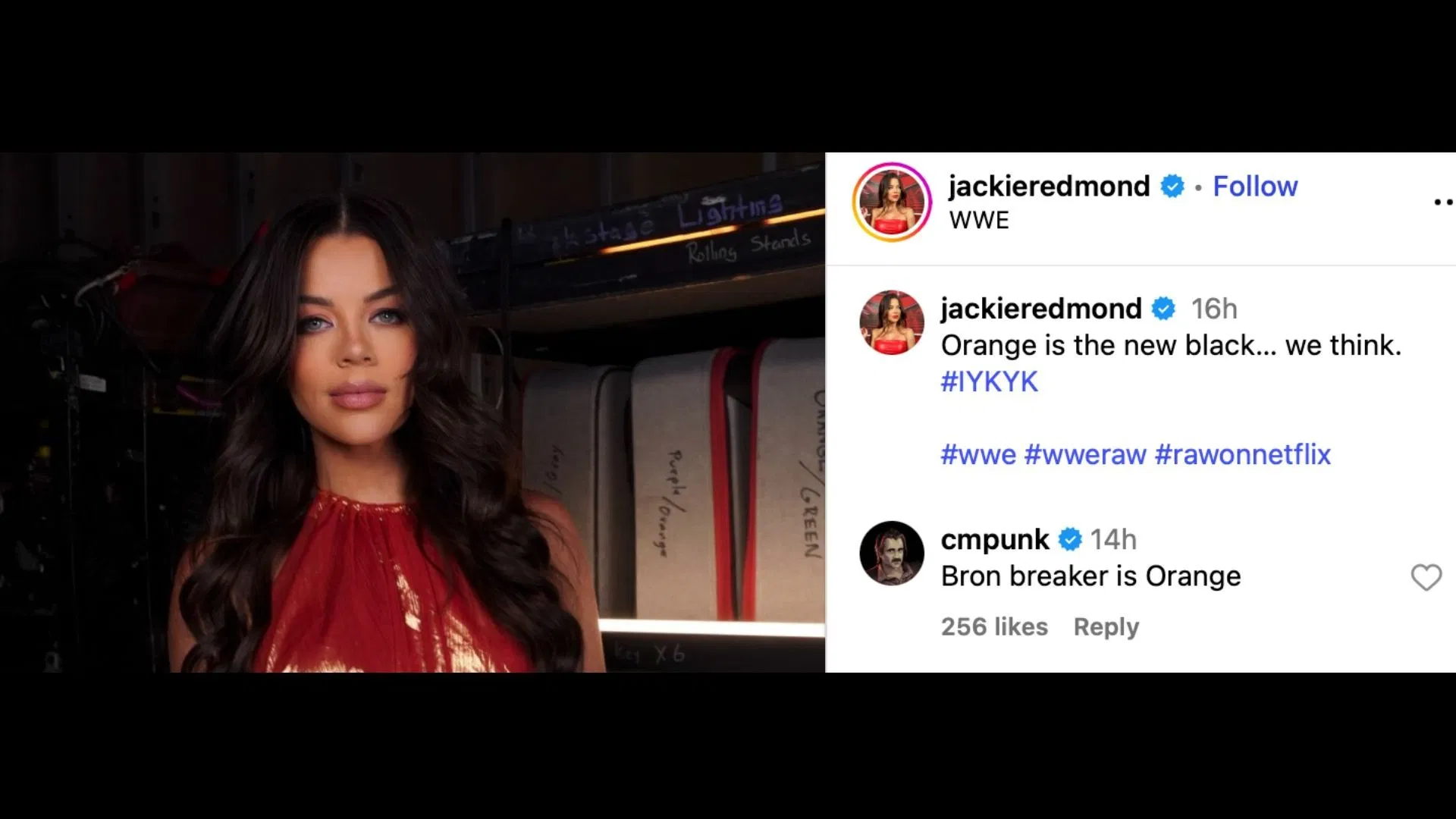 Punk took a hilarious shot at Breakker following RAW. [Image credit: Jackie Redmond on Instagram]