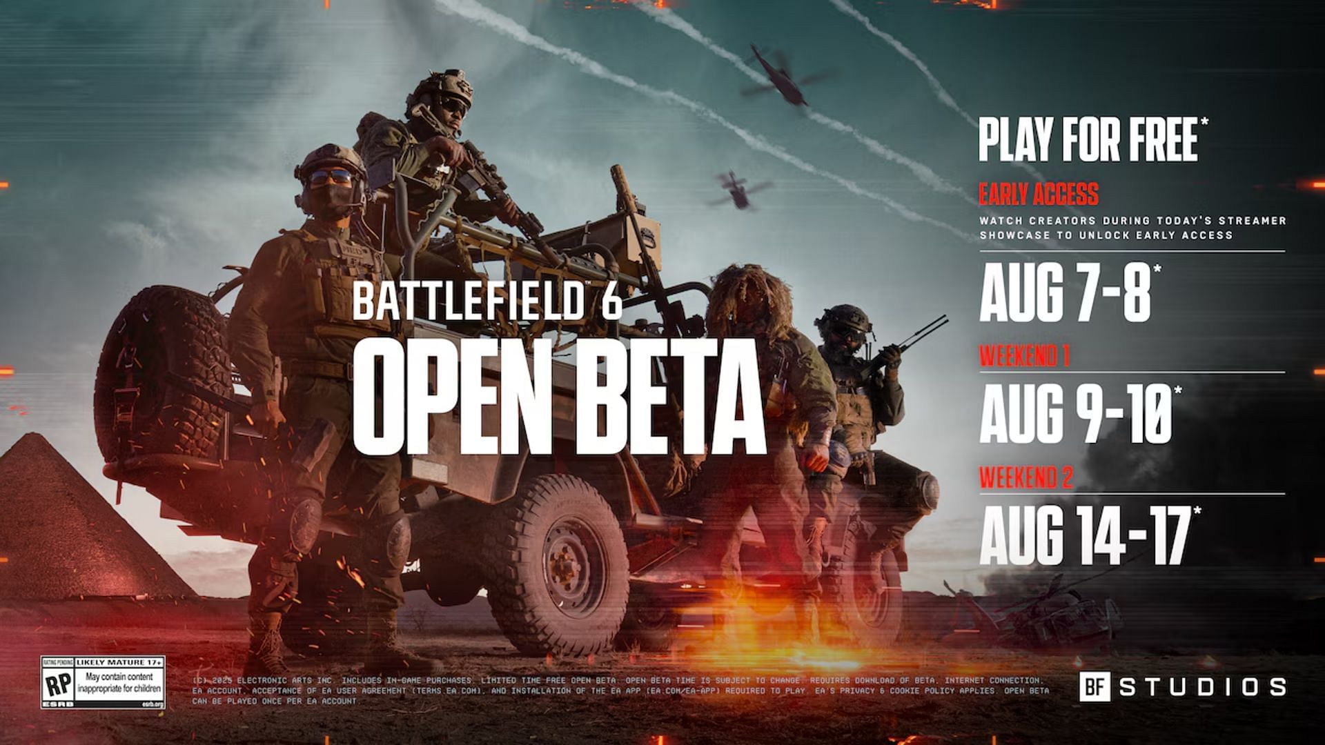 Mark your dates for Battlefield 6 Open Beta (Image via EA)