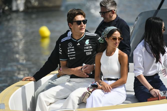 George Russell’s girlfriend shares heartwarming snaps as the couple enjoys the F1 mid-season break with family