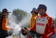 IndyCar podium finishers celebrate at Grand Prix of Portland - Source: Getty