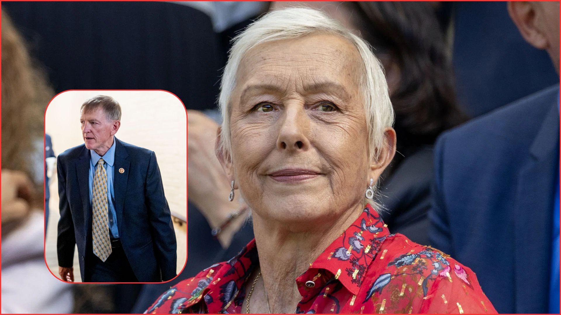 Martina Navratilova, Rep. Paul Gosar (inset) | Getty